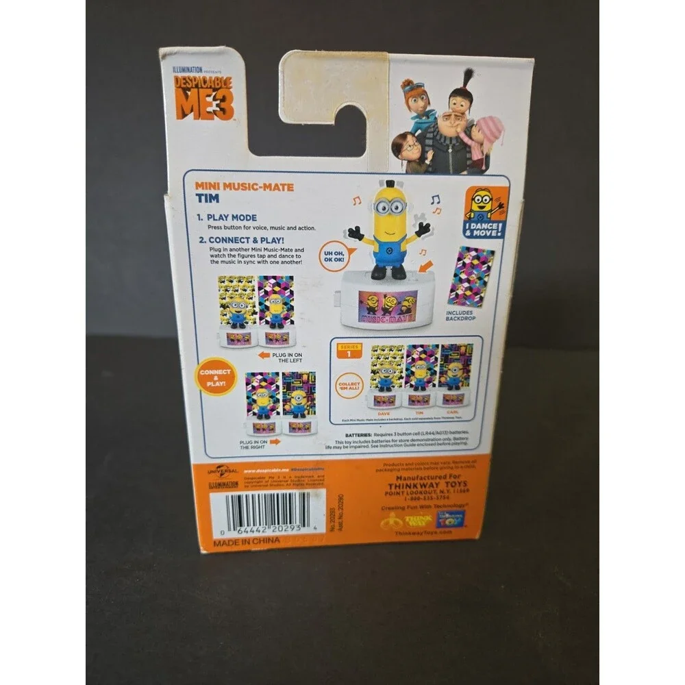 Despicable Me3 Mini Music-Mate Tim With Voice & Music New In Box Tested